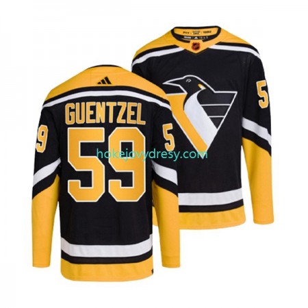 Pánské Hokejový Dres Pittsburgh Penguins JAKE GUENTZEL 59 Adidas 2022-2023 Reverse Retro Černá Authentic